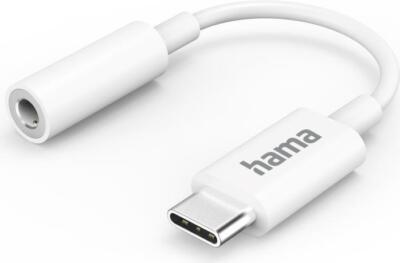 Hama USB Typ-C Stecker auf 3,5 mm Klinke Buchse Adapter weiß