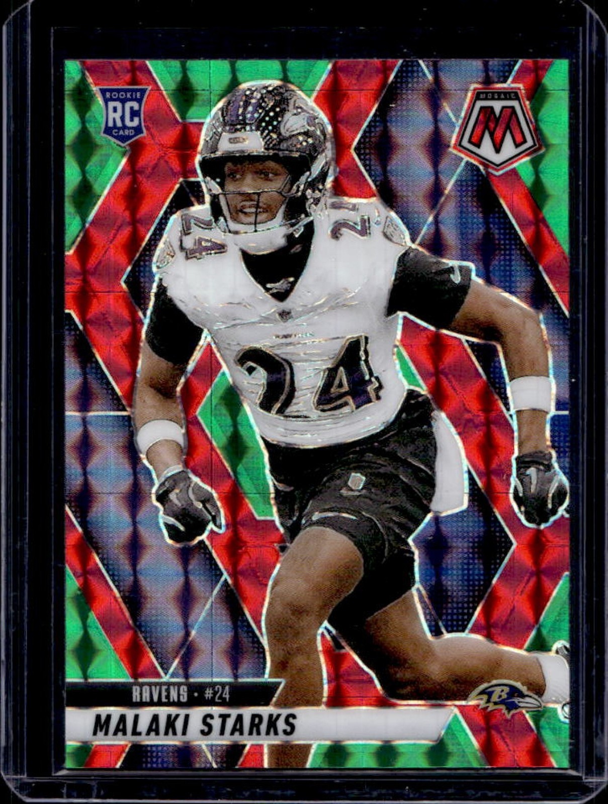 2025 Mosaic Malaki Starks Rookies RC Choice Red & Green Prizm #347 Ravens