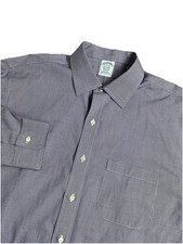 Brooks Brothers 1818 Supima Cotton Shirt 17 33 Non Iron Purple MicroHoundstooth