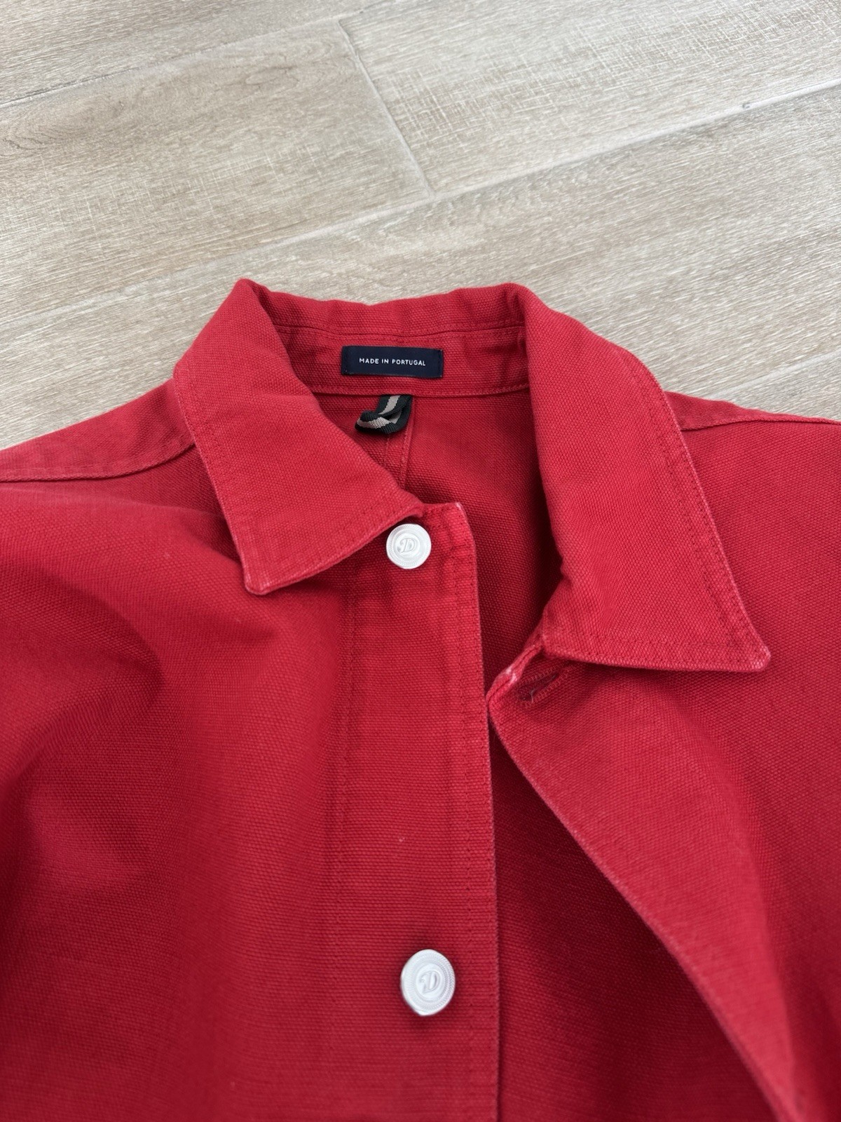 Drake’s London Red Cotton Duck Canvas Five-Pocket Chore Jacket Size 38