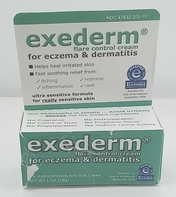 Exederm Flare Control Cream Eczema & Dermatitis-1% Hydrocortisone 1oz Exp11/2027