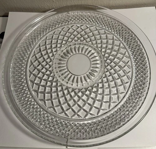 Vintage Anchor Hocking Wexford, Clear Textured Diamond Serving Platter