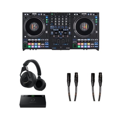 Set of RANE PERFORMER 4 Controller + HDJ-F10 Wireless Headphones & 2x XLR Cables