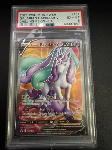 Galarian Rapidash V Chilling Reign-Fa - 167 NM PSA 6