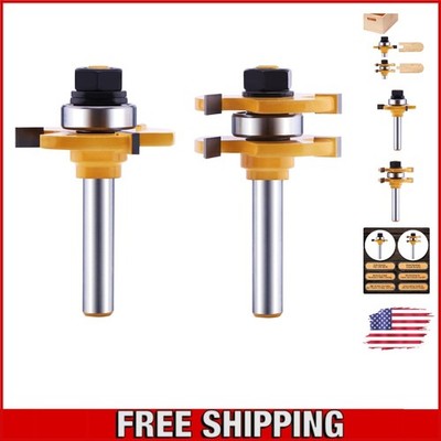 Accurate 2 PCS Router Bit Set with Anti-Kickback Design - Ideal for DIY Projects