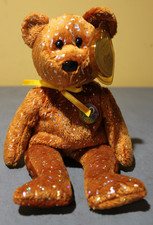 TY  DECADE "BROWN" THE BEAR. 10 YEARS TY BEANIES MINT & MINT TAG TY STORE EXCL