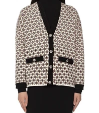 Maje Monasty Graphic Print Woven Cardigan Size 1/S