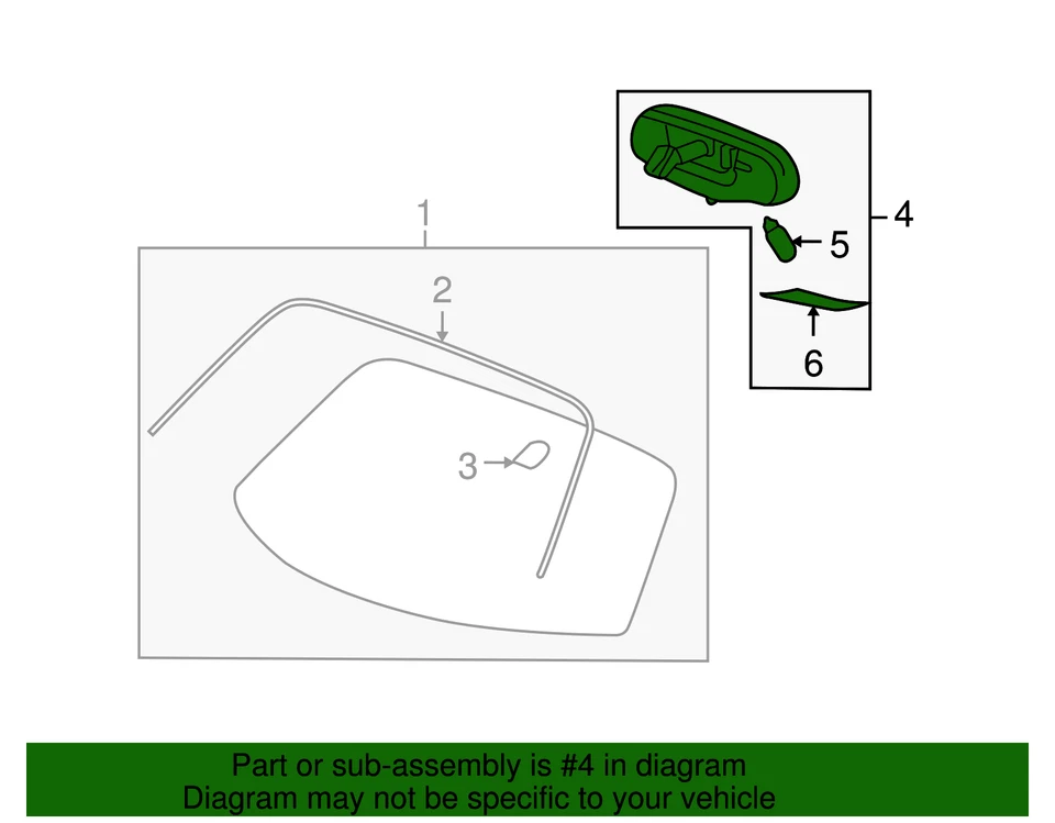 Genuine GM Inside Rearview Mirror 22905185 - Imagem 4 de 4