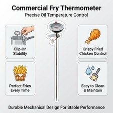 1pc Stainless Steel Cooking Deep Fry Thermometer 30cm Oil Frying For Kitchen BBQ — image 4