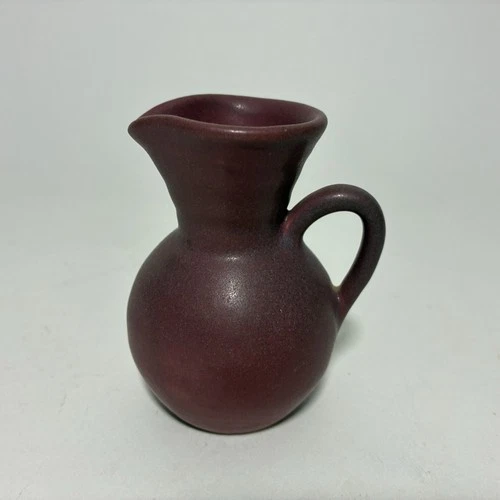 Van Briggle Pottery - Mulberry Red Pitcher Original - Signed FW Fred Wills 3.75"