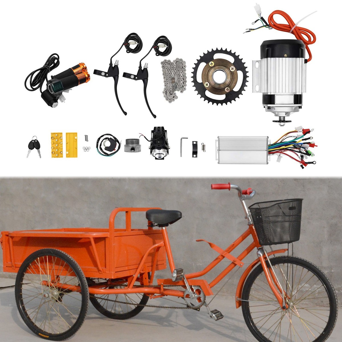 electric bicycle kit 750w 500w Rear Fatbike E-Bike Conversion System w/ 48v Li-Ion Battery 20" Fat / 6-Speed / No Battery Mechanical brake 48V 500W 750W 1000W Bafang
