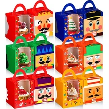 Cajas para galletas navideñas con ventana asa y soporte pasteles cajas de regalo