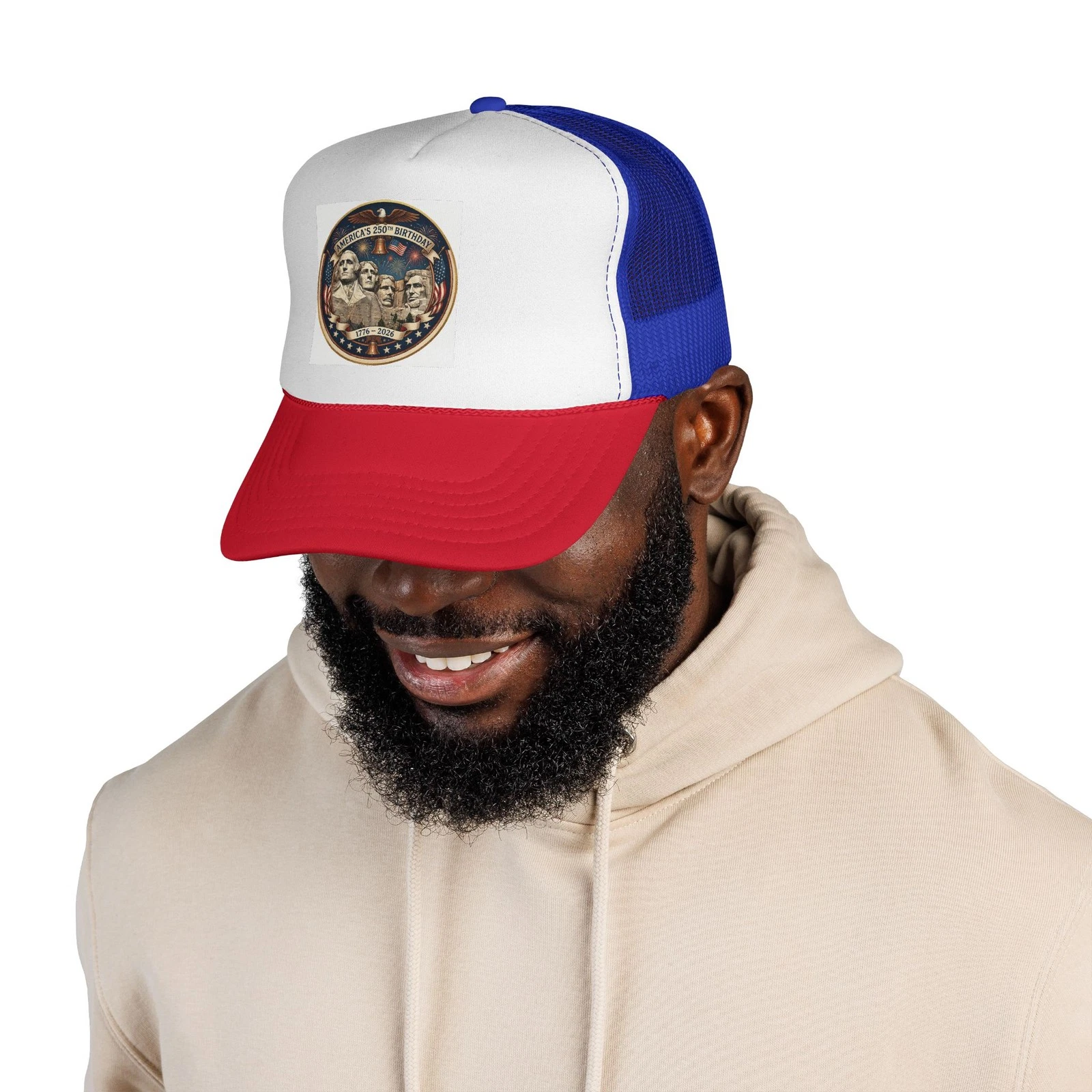 Happy 250th Birthday America From Mt Rushmore Trucker Hat