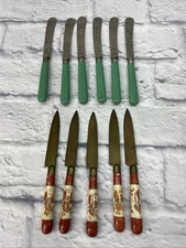 Vintage Butter Knives & Other Knives Turquoise Total Of 11 Retro