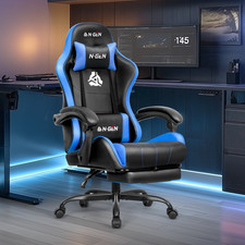 N-GEN GAMING Video Gaming Chair with Footrest Lumbar Support for Home Office