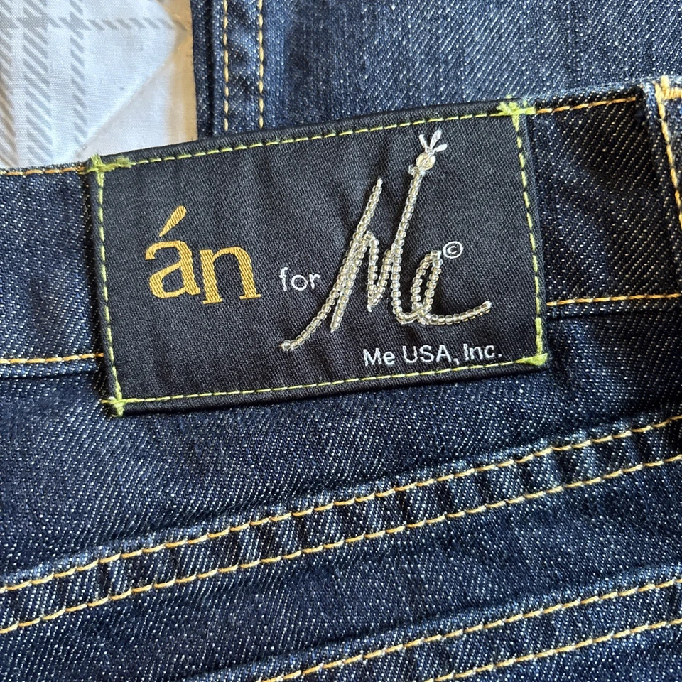 Pantalones de mezclilla para mujer An for Me embellecidos a mano bootcut dorado rojo talla 30 cintura Foto 4 de 4