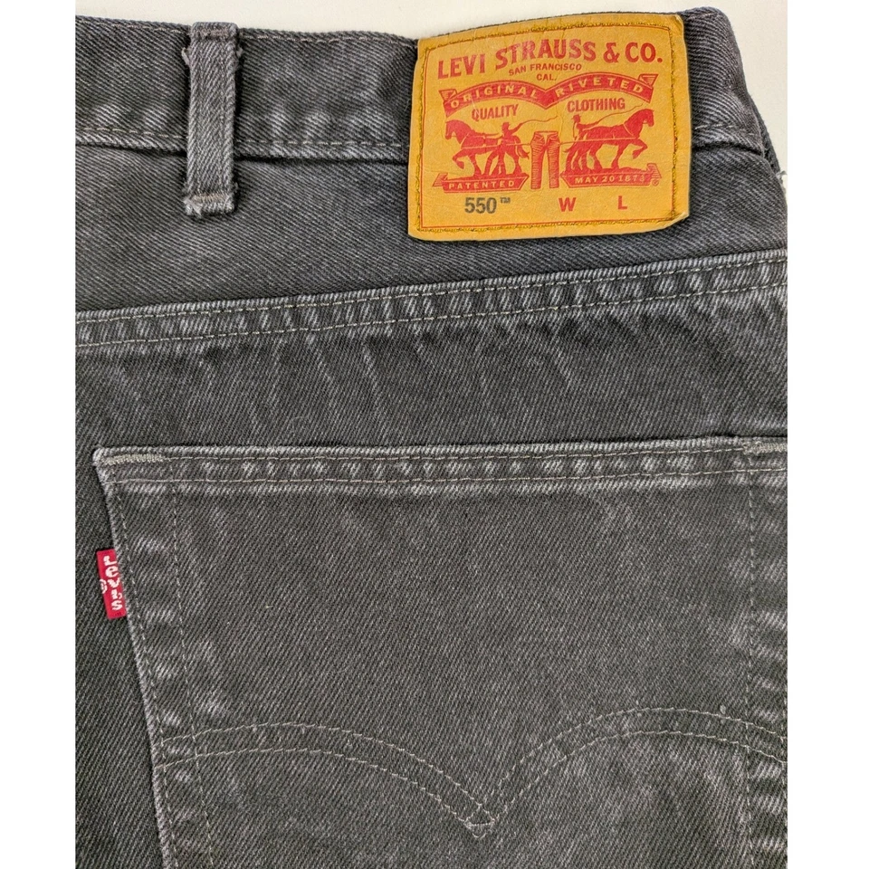 Levi Strauss 550 Denim Jeans Mens W56 L30 Black BIG Relaxed Fit Classic Straight - Image 3 of 4
