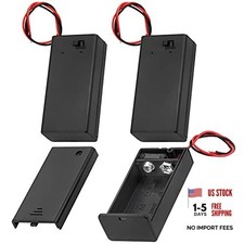 9V Battery Holder, 9 Volt Battery Holder with ON/Off Switch Cover Lead Wires
