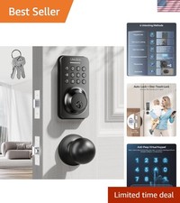 Weatherproof Keyless Entry Deadbolt with One-Touch Lock 15-Min Install, Black