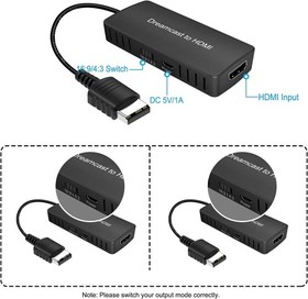 Dreamcast to HDMI Converter - Supports 16:9/4:3 Switching for Gaming Nostalgia