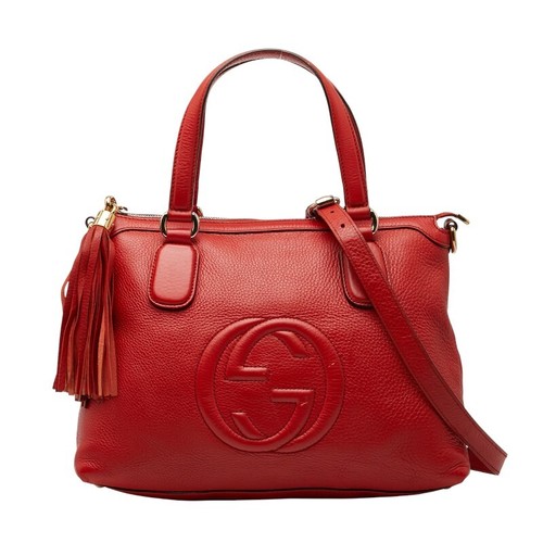 Gucci Soho Handbag Shoulder Bag 2WAY 308362 Red Leather Ladies GUCCI Used