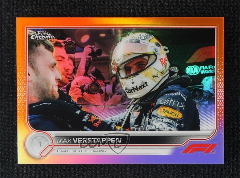 2022 Topps Chrome Formula 1 F1 Racers Orange Refractor 8/25 Max Verstappen 07o4