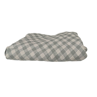 Quince Home European Linen Table Runner Silver 70In Round