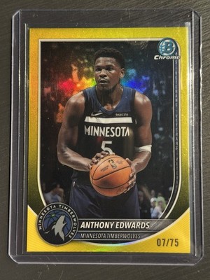 2025 Bowman Chrome Anthony Edwards Yellow Refractor /75