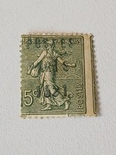 Timbre France Semeuse 5c Vert Gris Poste PARIS 1921  Neuf Cote 400€ N26 YetT