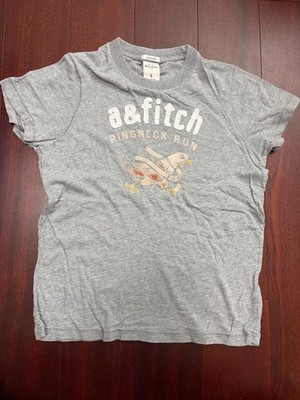 Abercrombie Kids Gray  A&Fitch Ringneck Run  Graphic T Shirt   Size L
