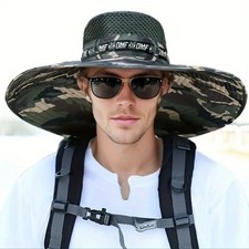 Large Breathable Mesh Sun Hat for Men and Women, UV Protection Outdoor Hat