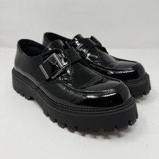 Steve Madden Vintage 90s Y2K Black Chunky Platform Loafers Womens Size 9 Buckle