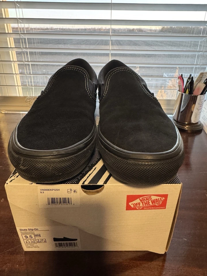 Vans SKATE Slip-on negro/negro/oliva Pop Cush Hombre’s 9.5/Mujer’s 11 NUEVO Foto 2 de 4