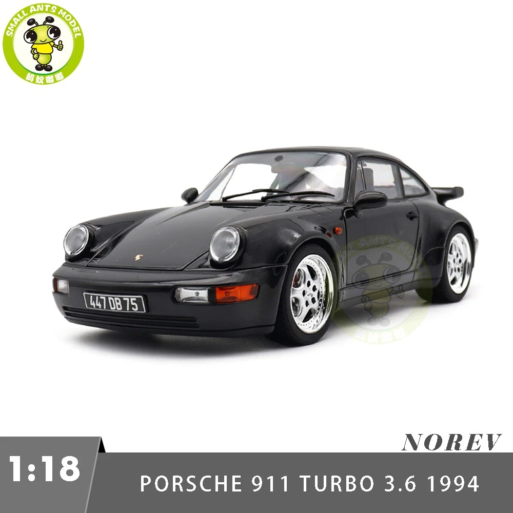 1/18 Porsche 911 Turbo 3.6 1994 Norev 187234 Black Diecast Model Car