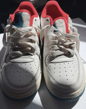 Nike Air Force 1 Leather White Red Orange Uni...