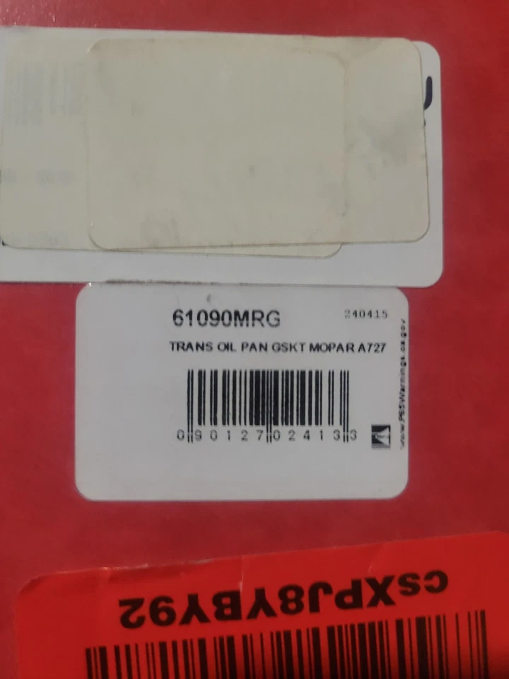 Junta Mr Gasket Trans Pan 61090MRG; plástico recubierto de goma para Chrysler A727 Foto 2 de 2