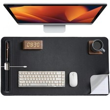 Premium Double-Sided Faux Leather Desk Pad Non-Slip, Waterproof, with Magnetic