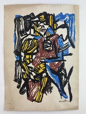 Roy Lichtenstein COA Art Painting Original Drawing Vintage Paper Signed