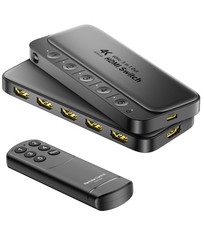 HDMI Switch 5 in 1 Out with Remote - 4K 60Hz, HDCP2.3, HDR, 3D, Dolby Support...