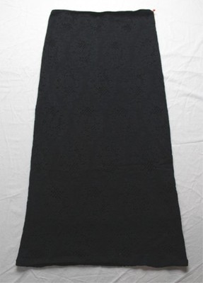 Open Edit Women's Crochet Stretch Layered Pencil Skirt CN6 Black Medium NWT
