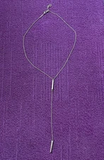 NWOT Kendra Scott Shelton Silver Tone Bar Chain Lariat Y Necklace