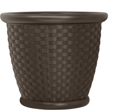 Sonora 22'' Dark Brown Wicker Planter for Indoor/Outdoor Gardening