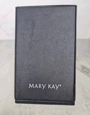 Vintage Mary Kay Compact Mirror Black Folding Make Up Tray Standing Travel Case
