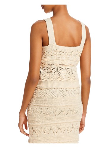 LUCY PARIS Womens Beige Short Length Pullover Sleeveless Square Neck Top S - Picture 6 of 6