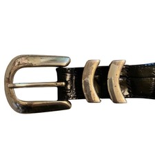OYNX by Brighton Black Croc Embossed Leather Belt Men's Size 36 Black