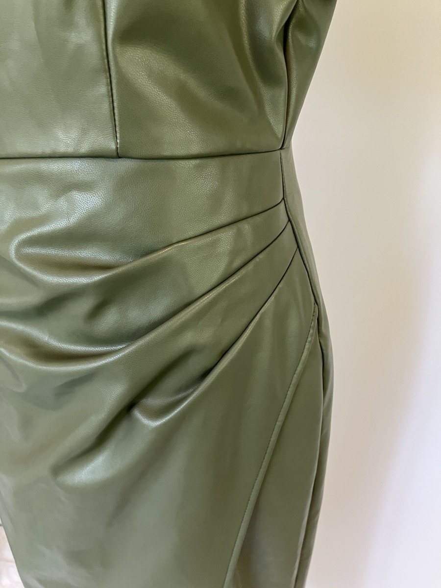 Shoshanna Faux/Vegan Leather Rhea Dress in Green, Size 4 | eBay Shoshanna Faux/Vegan Leather Rhea Dress in Green, Size 4 | eBay