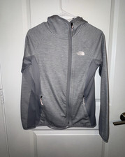 The North Face Women s Gray Fleece Hooded Full Zip Jacket w/ Pockets S/P