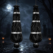 2 Pack 5Ft Hanging Corpse Dead Victim Props for Scary Halloween Decorations