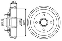 2X Bremstrommel Hinten Bosch 0 986 477 266 FÜR Ford