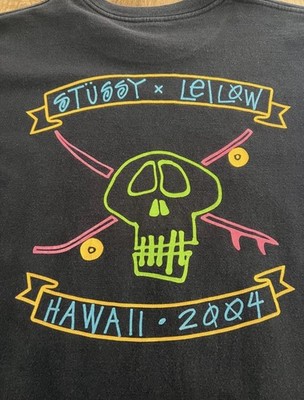 スケートボード THE STUSSY BIBLE book 2004 old stussy Stussy x Leilow 2004 Hawaii Limited Skull T-Shirt Black Neon